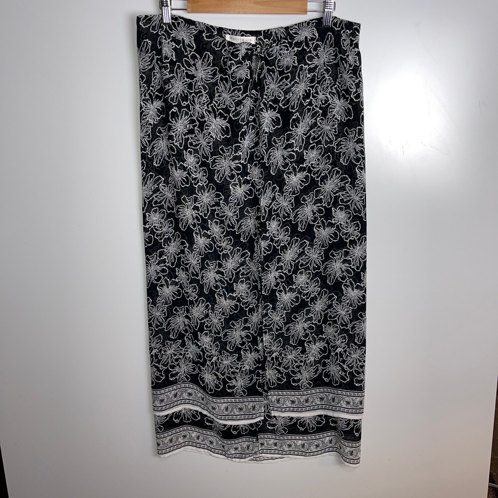 White House‎ Black Market Floral Skirt Sheer Overlay Size L